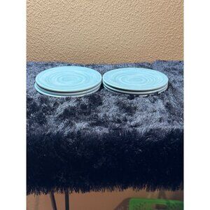 Tommy Bahama Melamine Dessert Plates Pale Blue Aqua Set Of 4